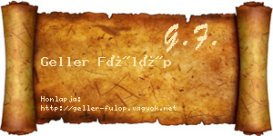 Geller Fülöp névjegykártya